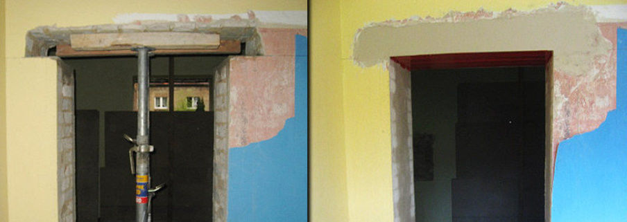 Nachträgliche Herstellung Türöffnung mit Einbau Stahlträger (Sturz)